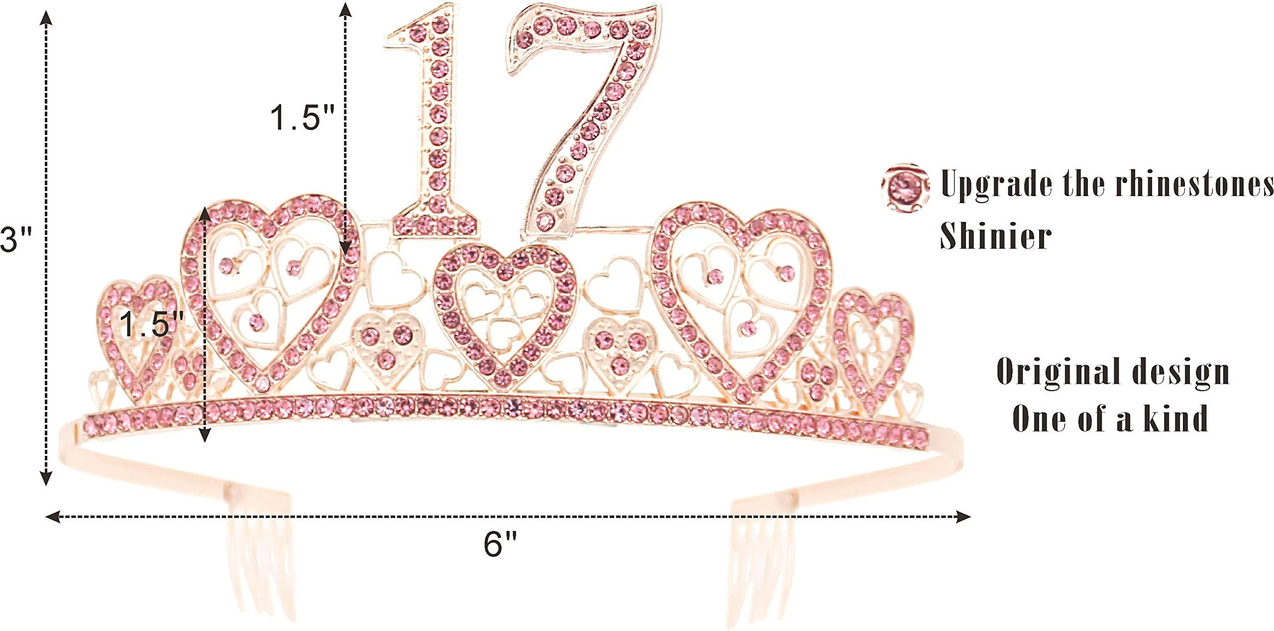 17th Birthday, 17th Birthday Crown, 17th Birthday Sash for Girls, 17th Birthday