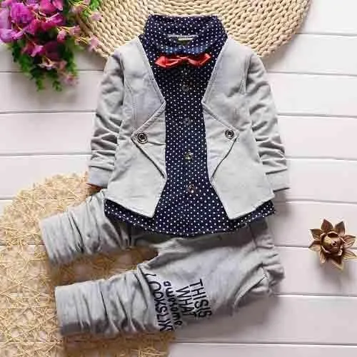 3Pcs Baby Unisex Cartoon Image Design Jacket   Pants Outfits Clothing Sets