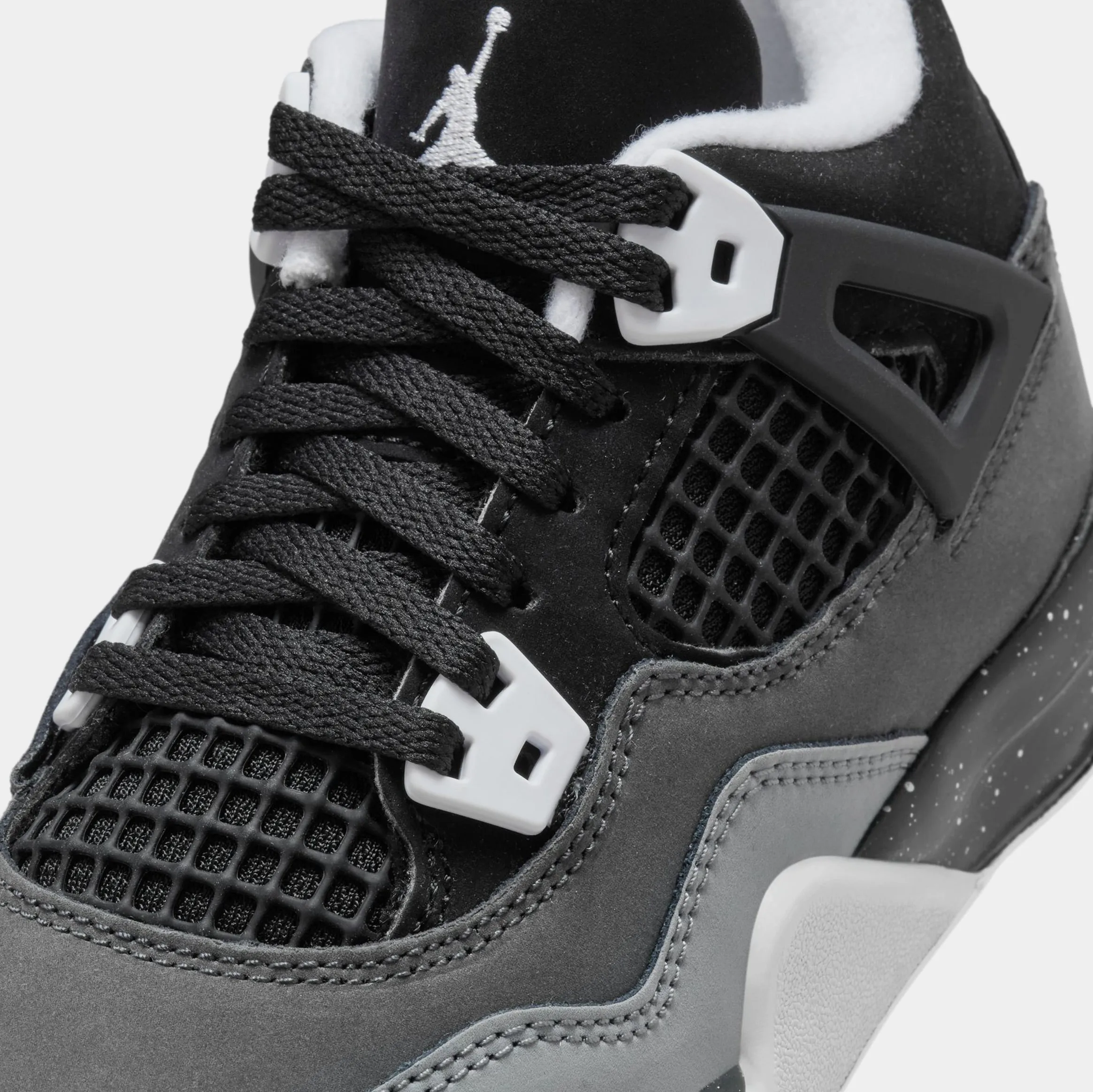 Air Jordan 4 Retro Fear Preschool Lifestyle Shoes (Black/White/Cool Grey/Pure Platinum)