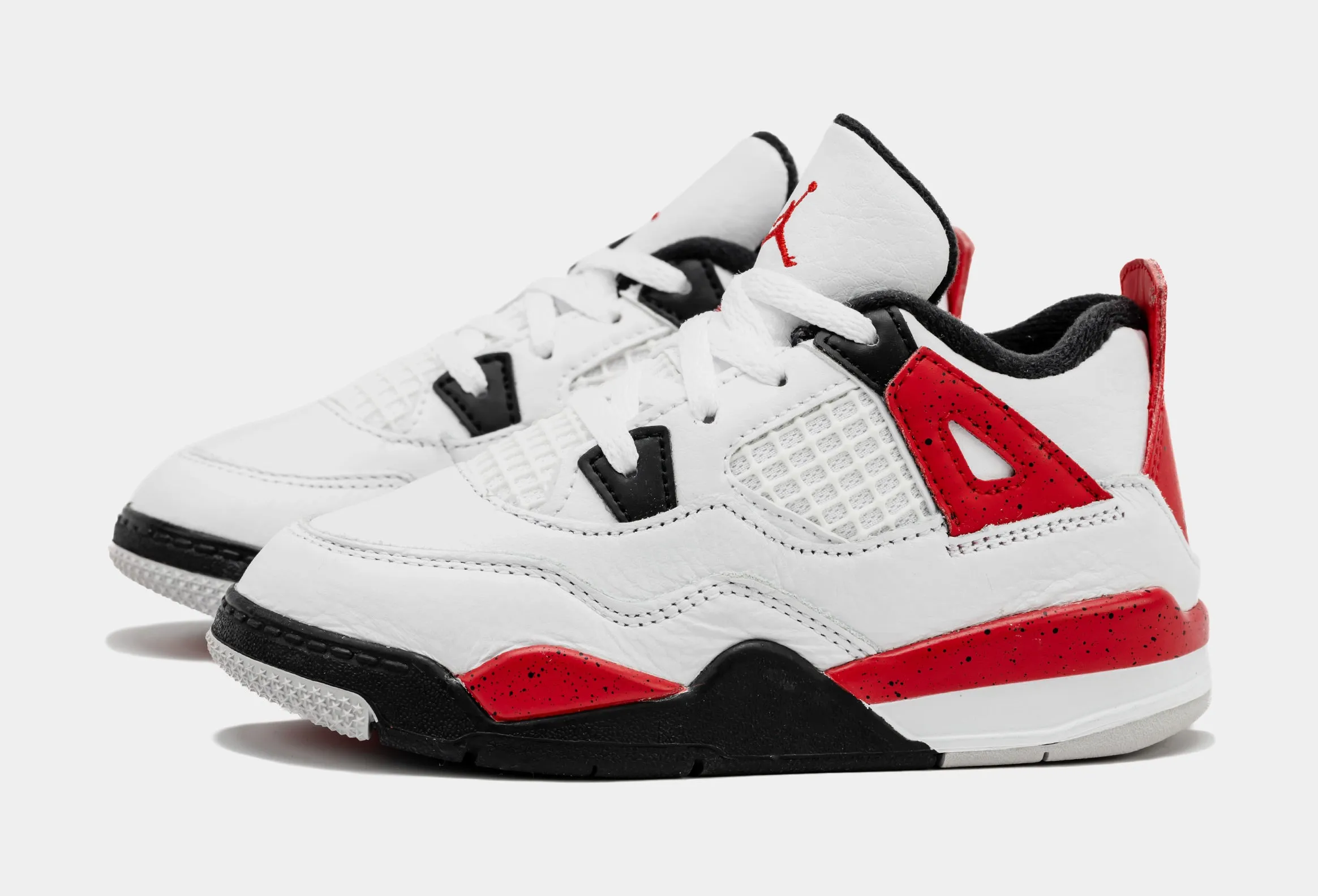 Air Jordan 4 Retro Red Cement Infant Toddler Lifestyle Shoes (White/Red) Free Shipping