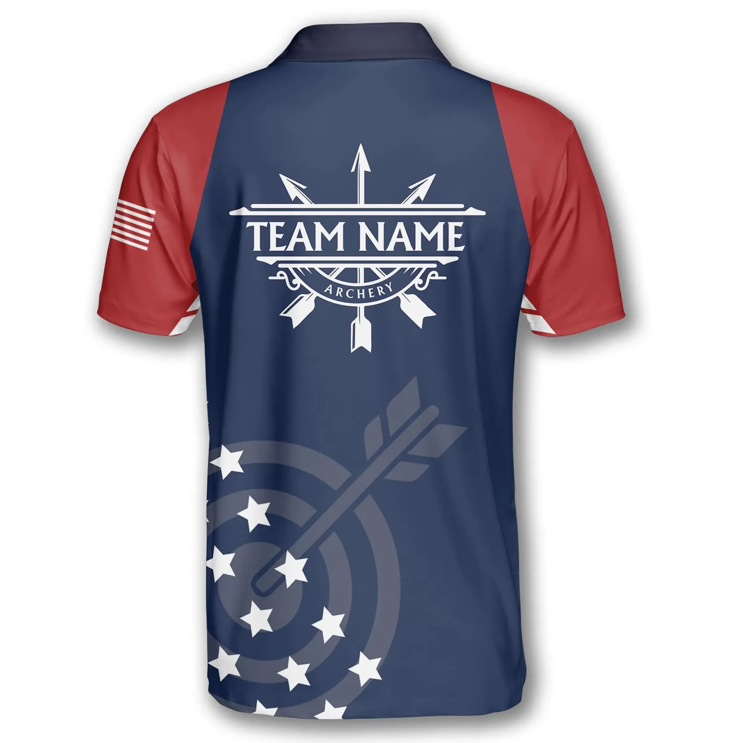 American Flag Patriotic Star Pattern Custom Archery Shirts for Men, Uniform Shirt Archery Team