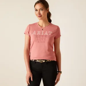 Ariat Dusty Rose Live, Love, Ride T-Shirt for Women