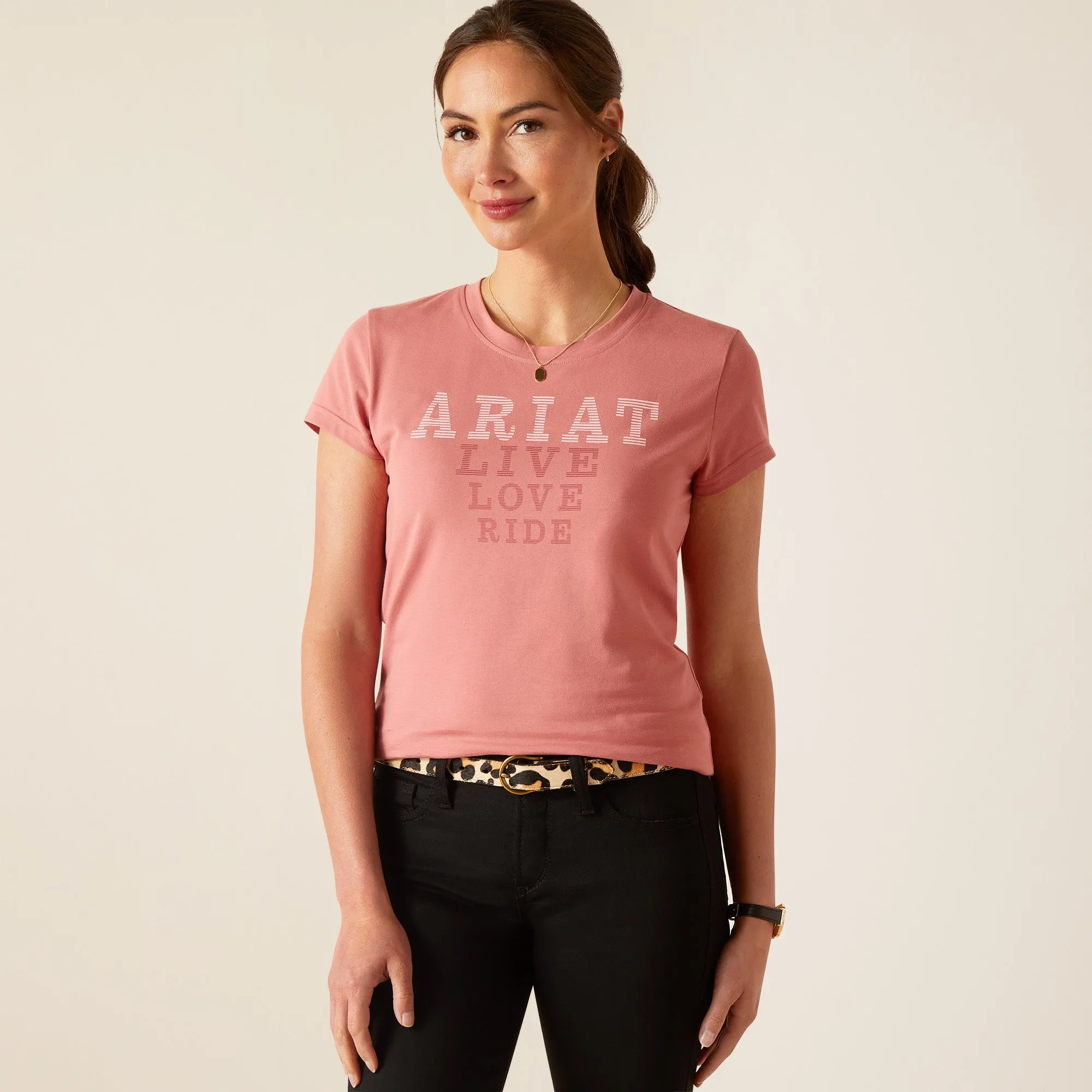 Ariat Dusty Rose Live, Love, Ride T-Shirt for Women