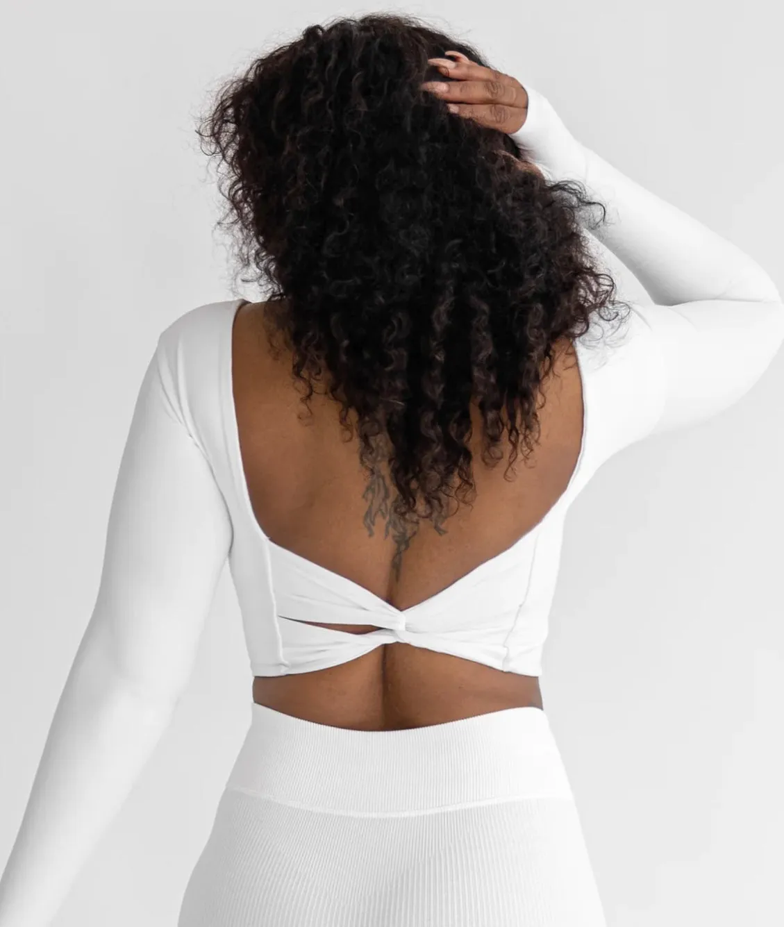 Astoria Crossed Sleeve Crop (White)