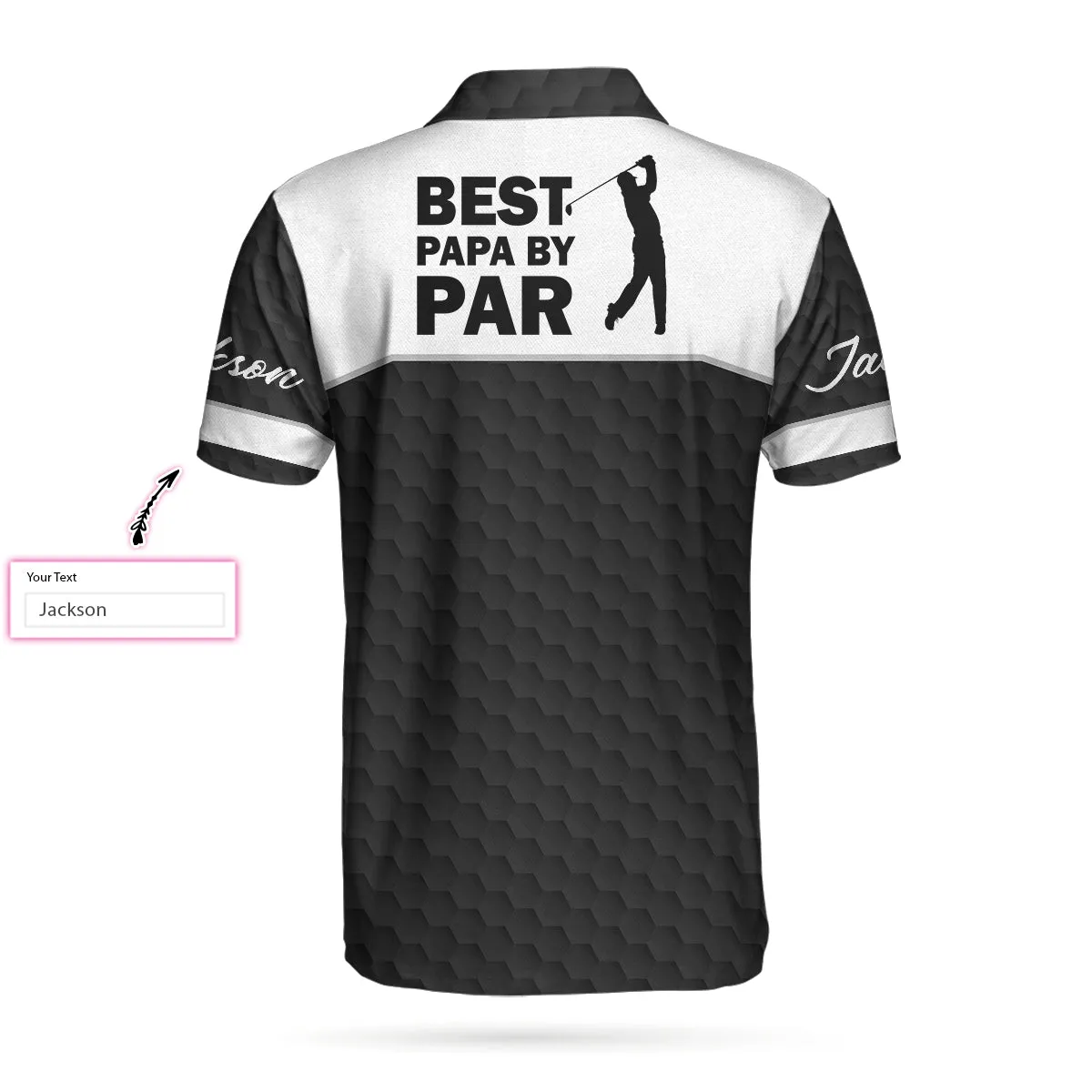 Best Papa By Par Black Golf Pattern Custom Polo Shirt, Personalized Polo Shirt, Best Golf Shirt For Men Coolspod