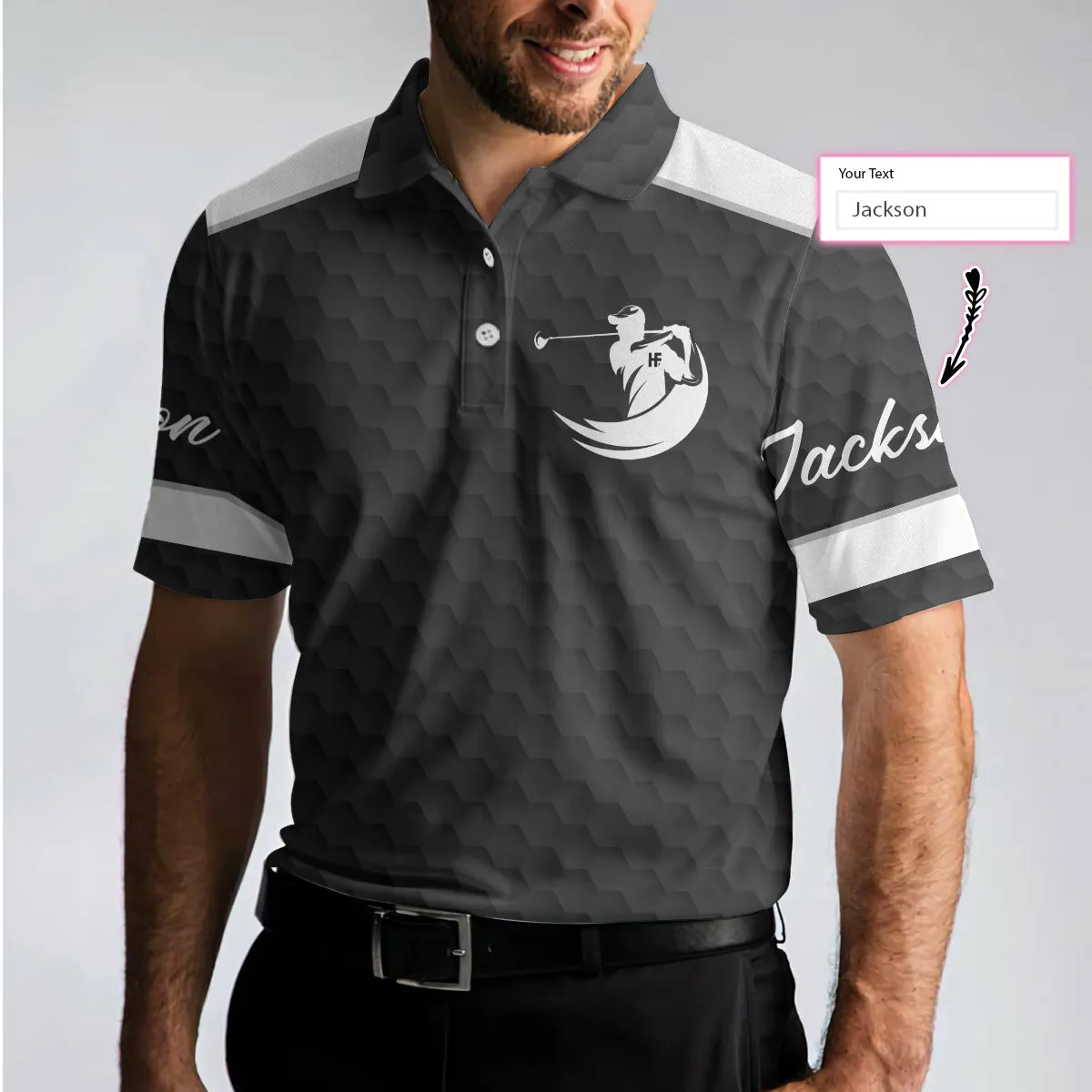 Best Papa By Par Black Golf Pattern Custom Polo Shirt, Personalized Polo Shirt, Best Golf Shirt For Men Coolspod