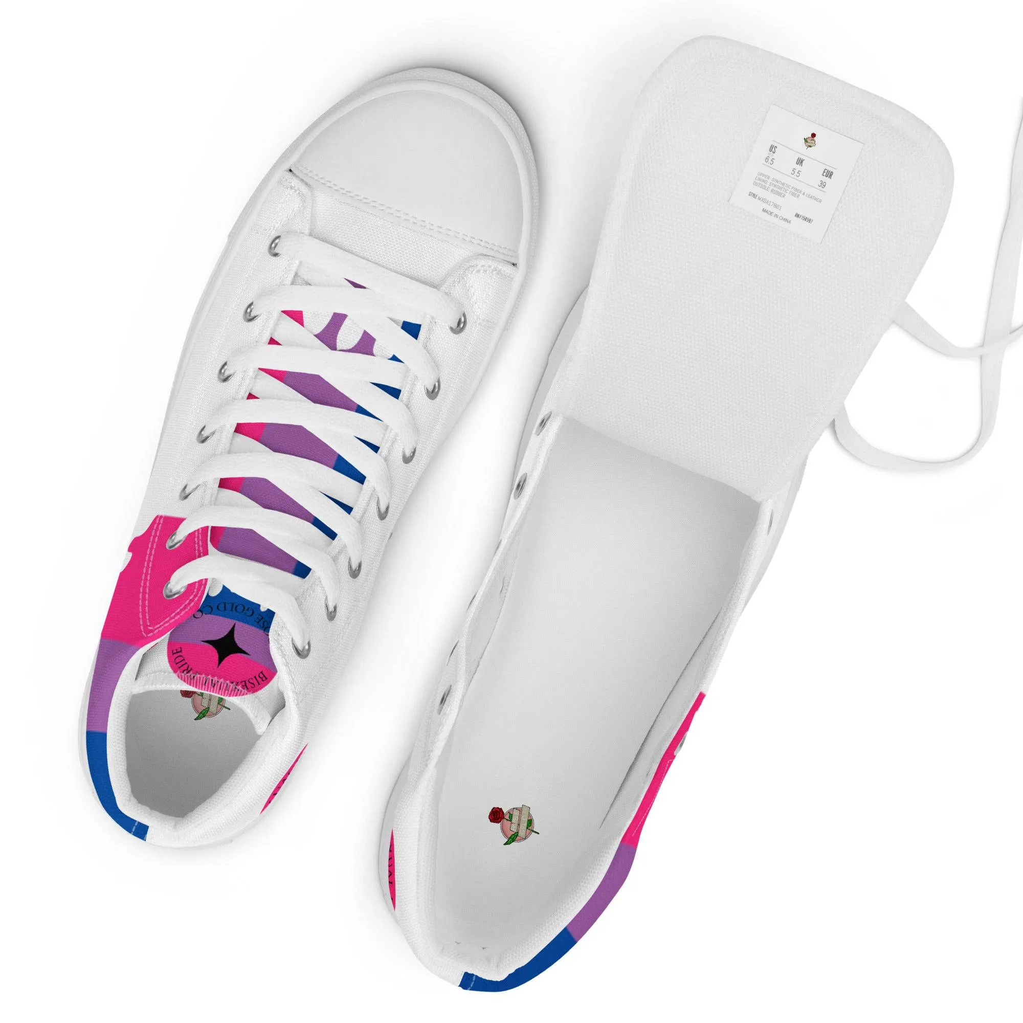 Bisexual Men’s high top Pride Shoes