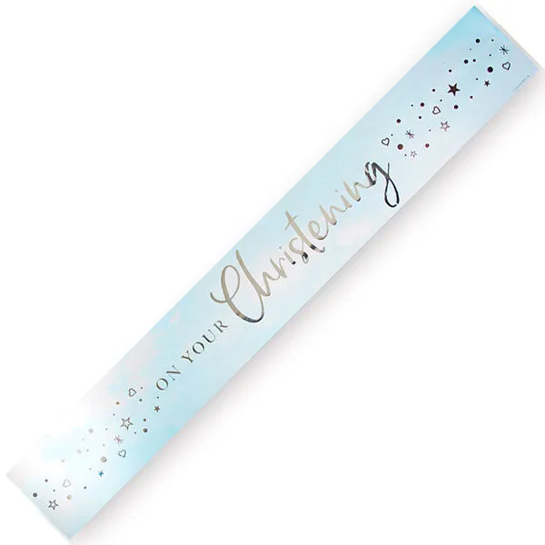 Blue On Your Christening Party Banner