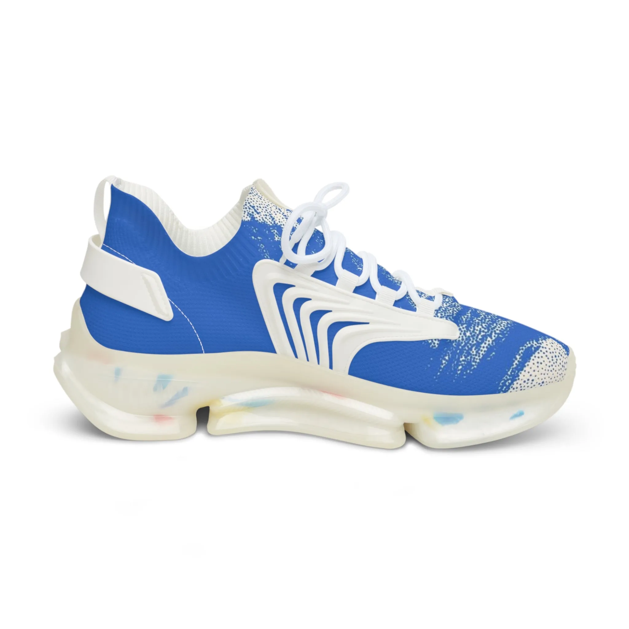 Blue Paint Brush Men's Mesh Sneakers