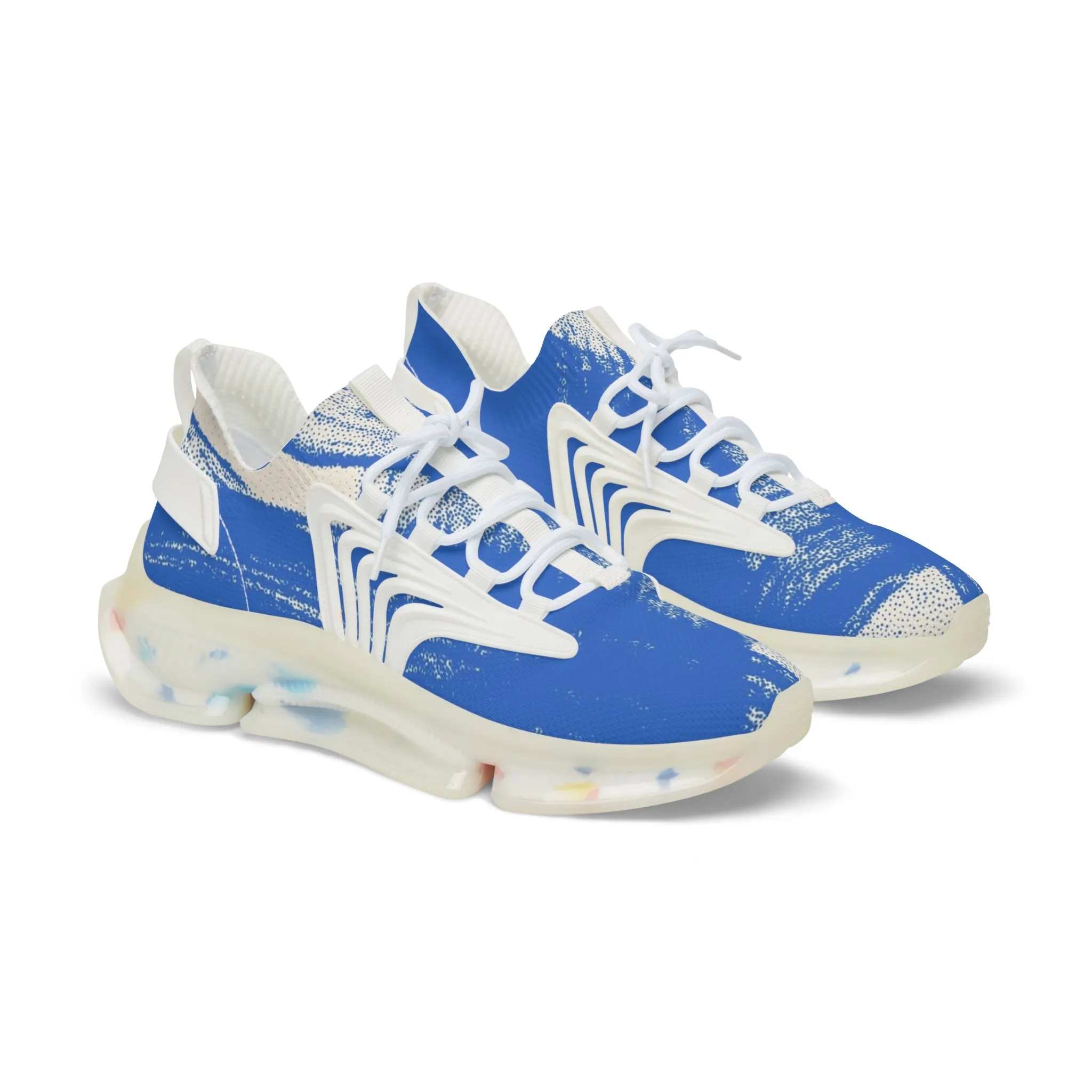 Blue Paint Brush Men's Mesh Sneakers