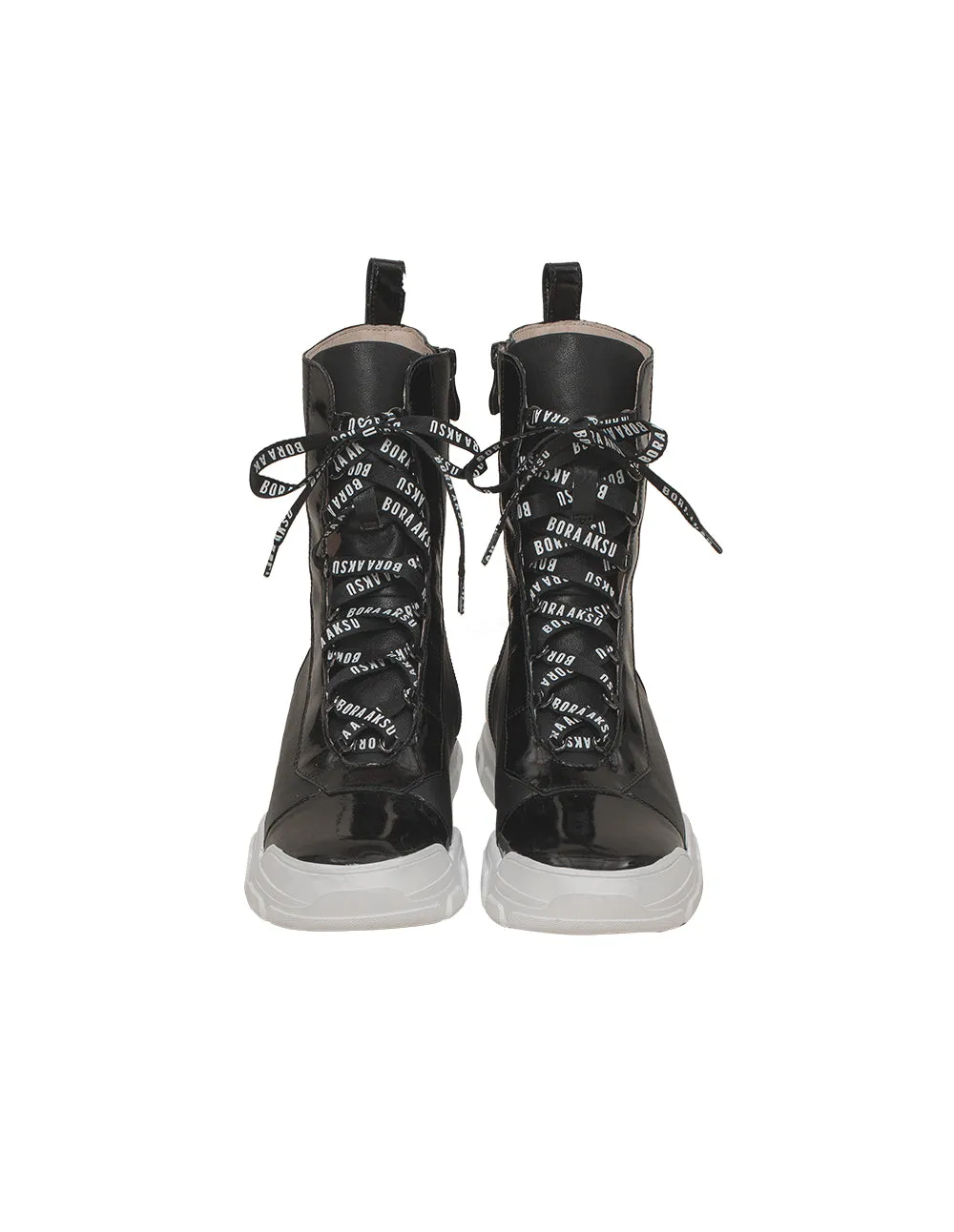 BORA AKSU Leather Lace Up High Top Ankle Trainers