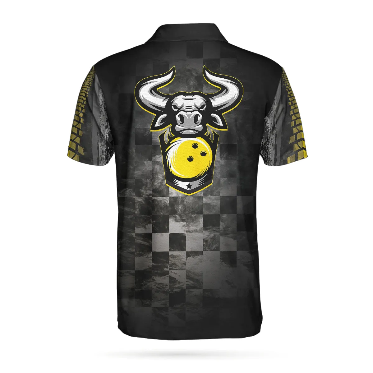 Bowling Bull Black And Yellow Short Sleeve Polo Shirt For Bowling, Bull Polo Shirt, Best Bowling Shirt For Men Coolspod