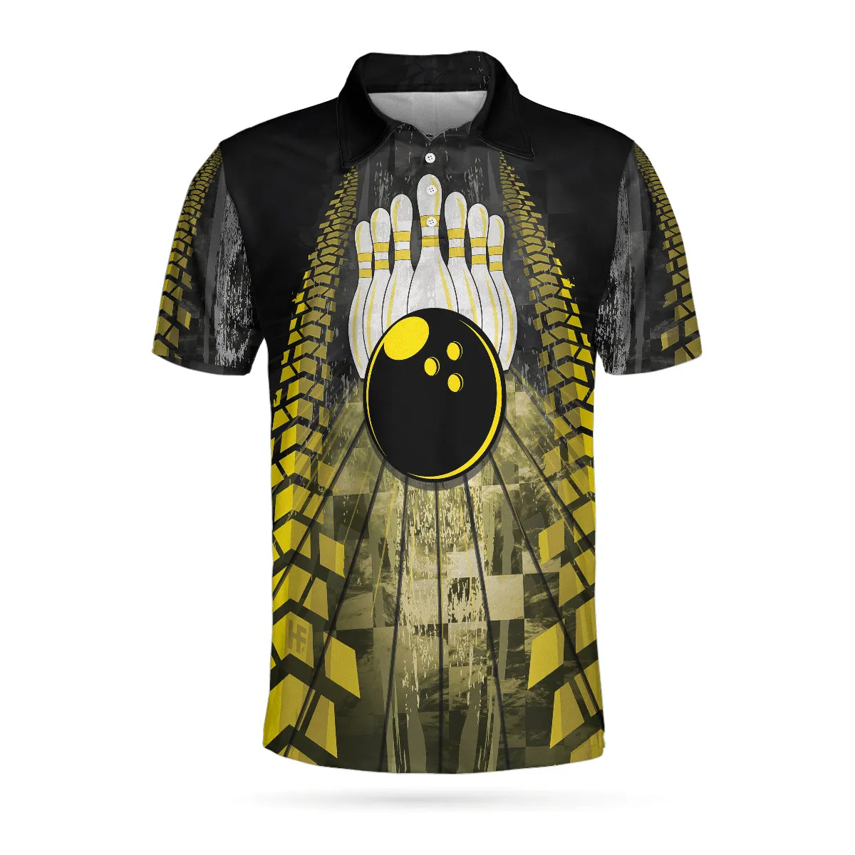 Bowling Bull Black And Yellow Short Sleeve Polo Shirt For Bowling, Bull Polo Shirt, Best Bowling Shirt For Men Coolspod