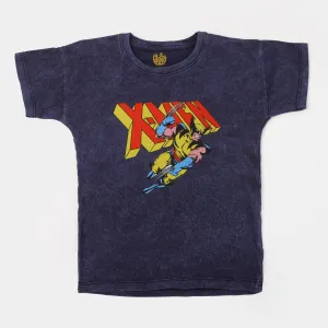 Boys Cotton T-Shirt Action Hero - NAVY