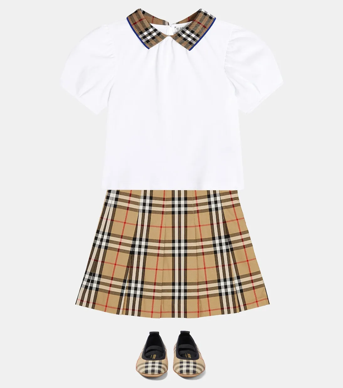 Burberry Kids plaid pleated skirt, multicolor