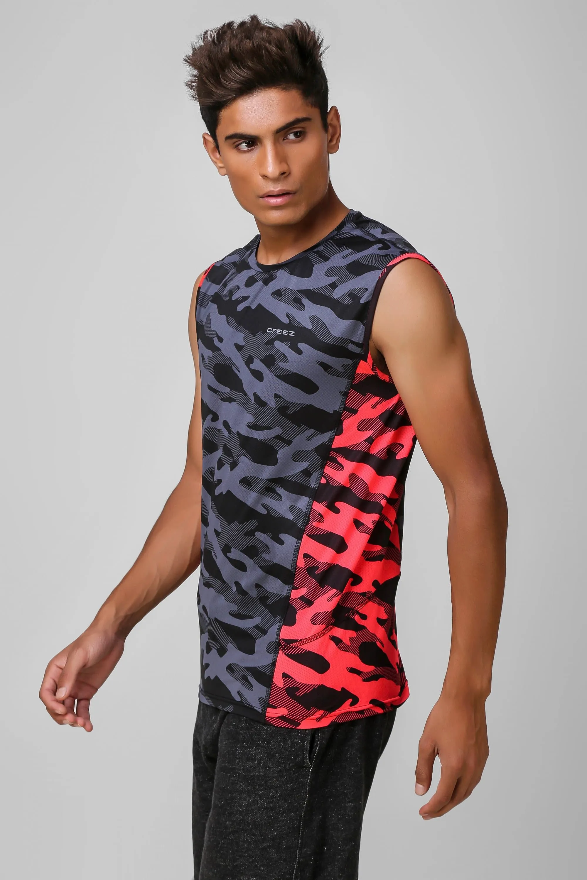 Camo Print Stretchable Sleeveless Tshirt 4