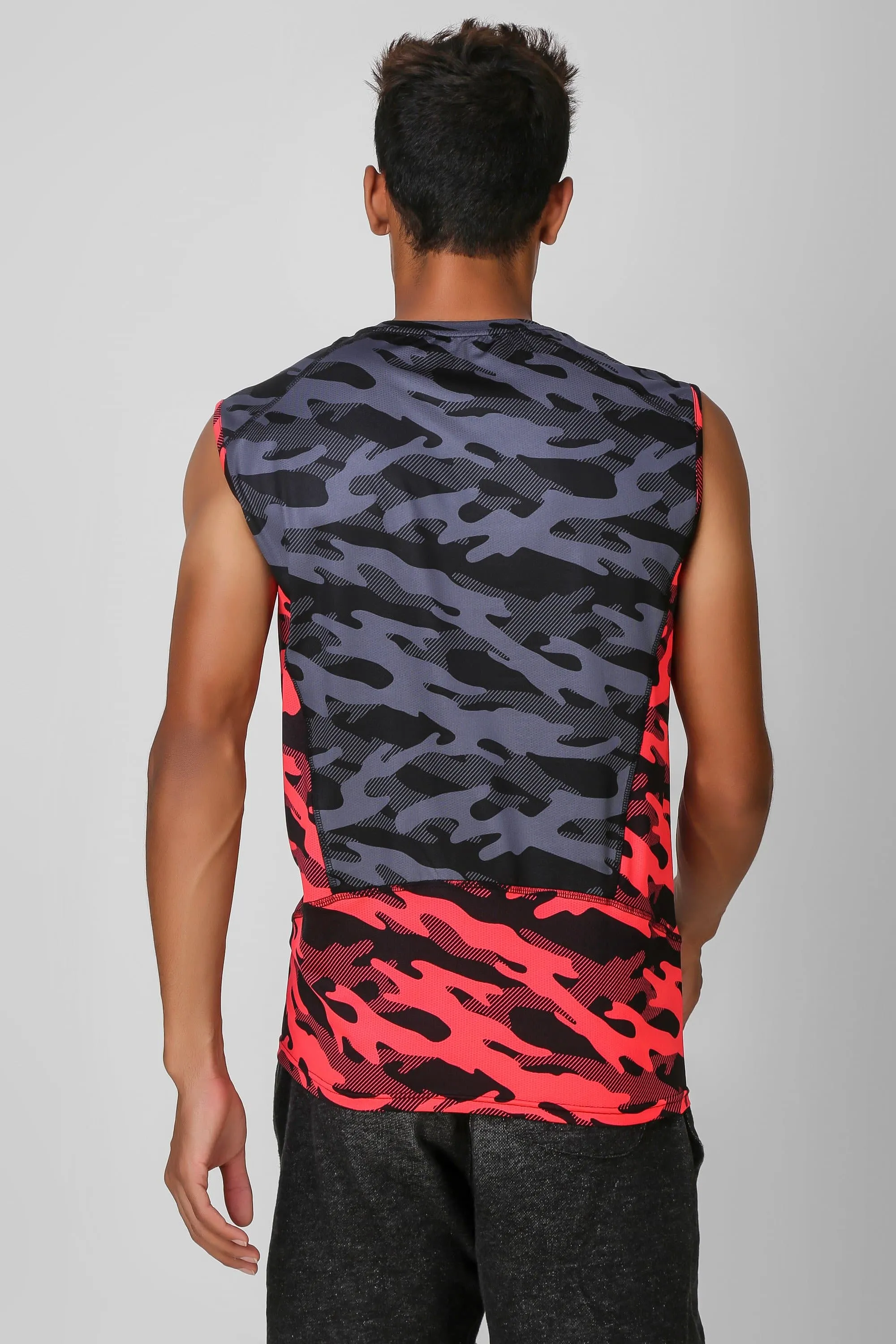 Camo Print Stretchable Sleeveless Tshirt 4