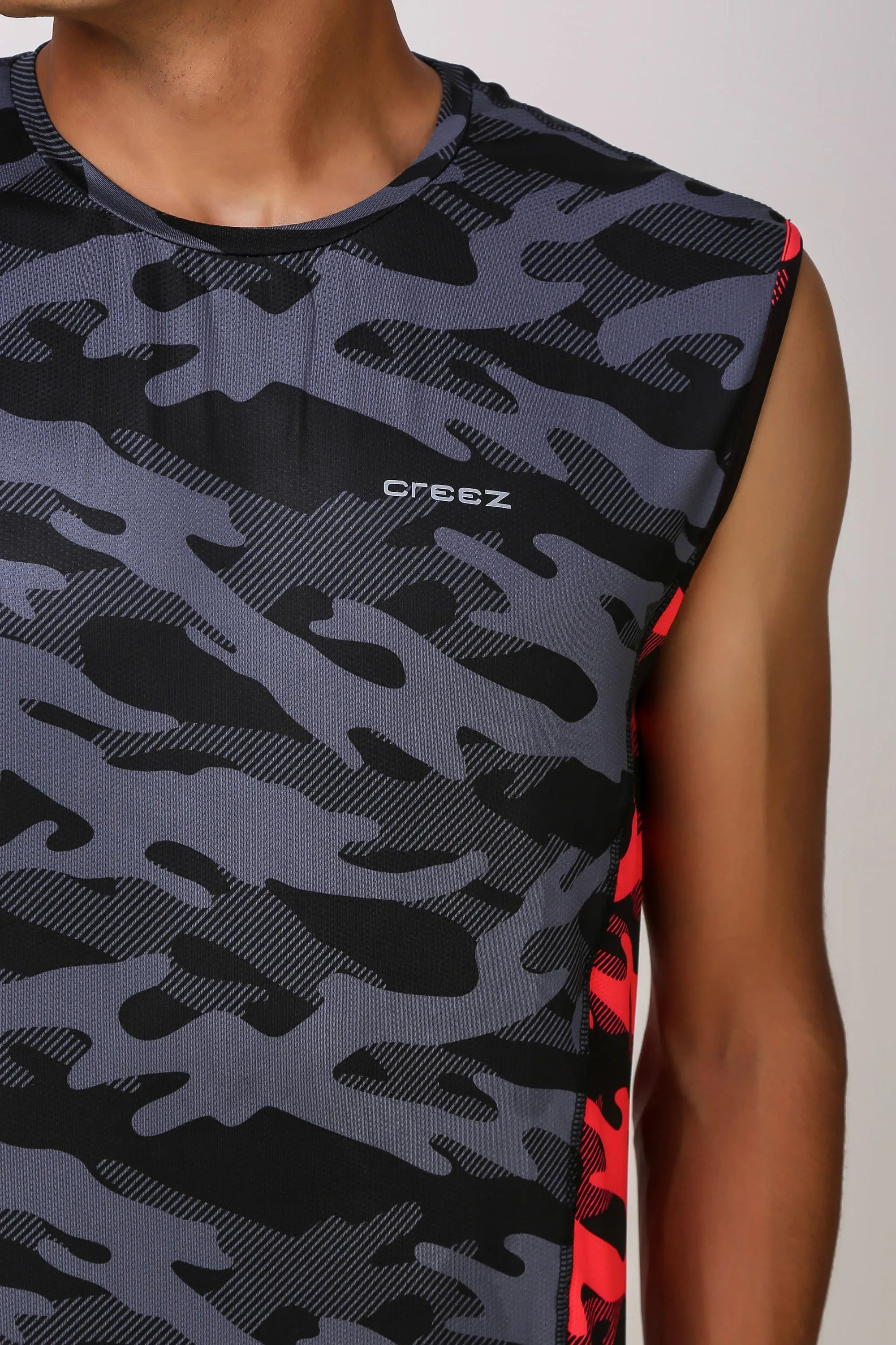 Camo Print Stretchable Sleeveless Tshirt 4