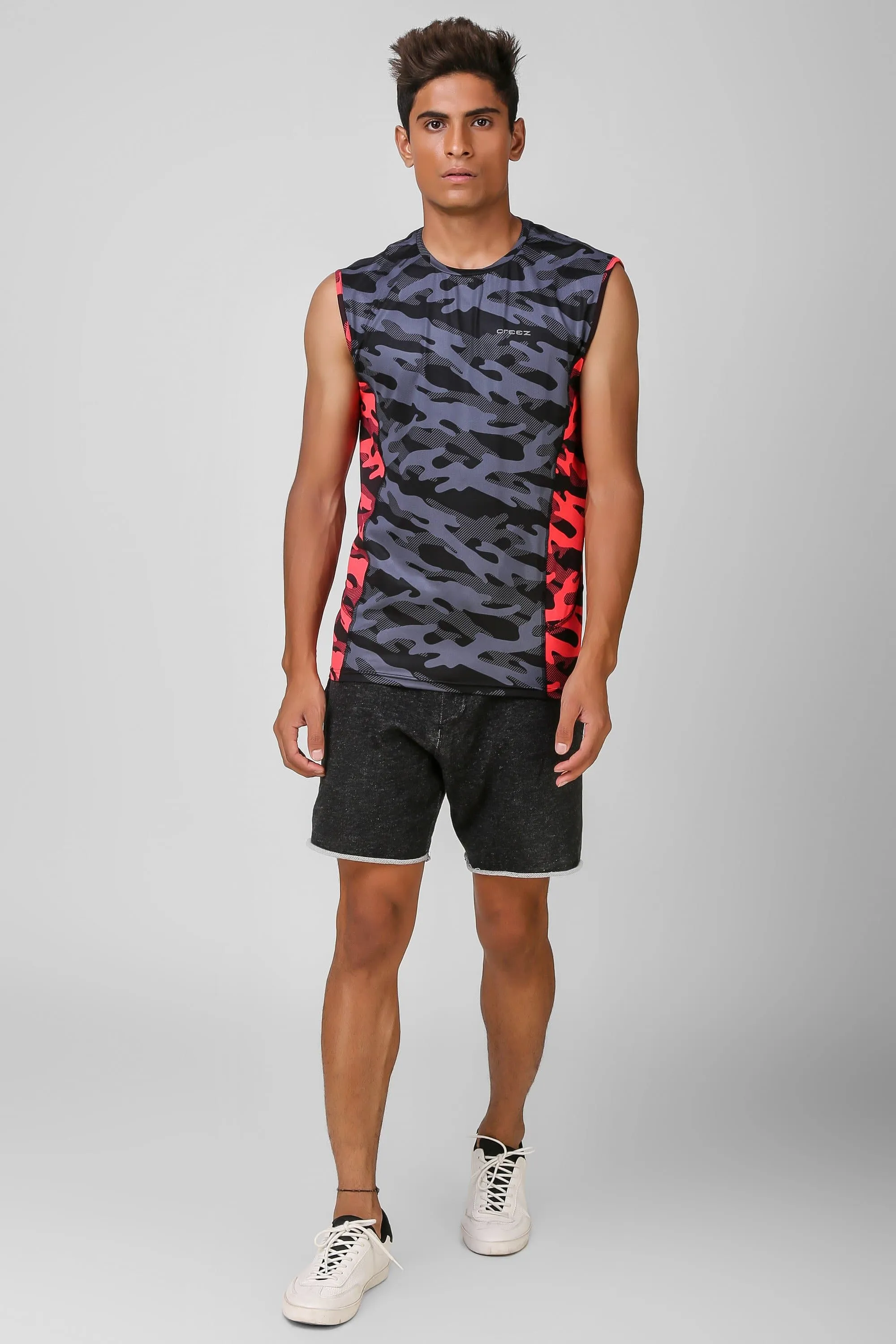 Camo Print Stretchable Sleeveless Tshirt 4