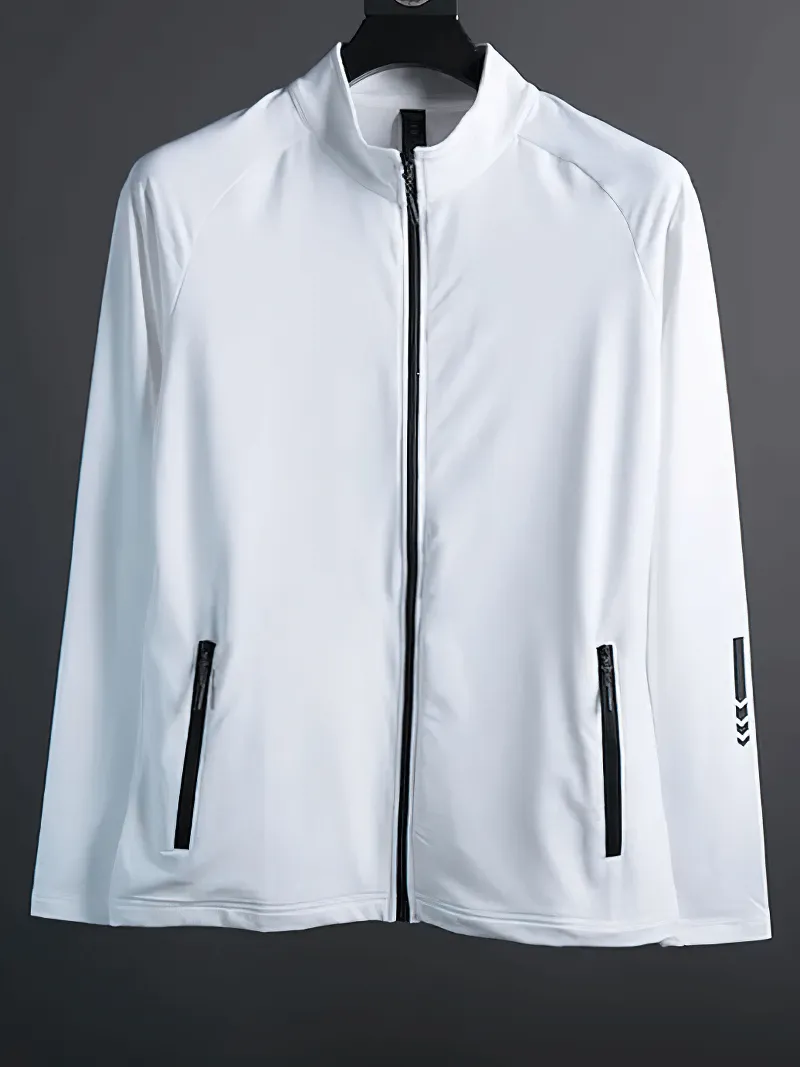 Compression Long Sleeves Zipper Stand Collar Running Jacket - SF1878