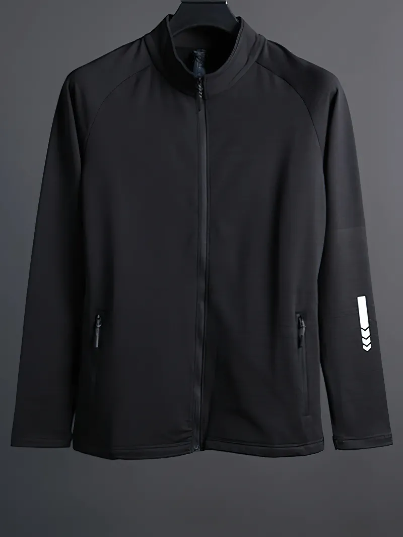 Compression Long Sleeves Zipper Stand Collar Running Jacket - SF1878