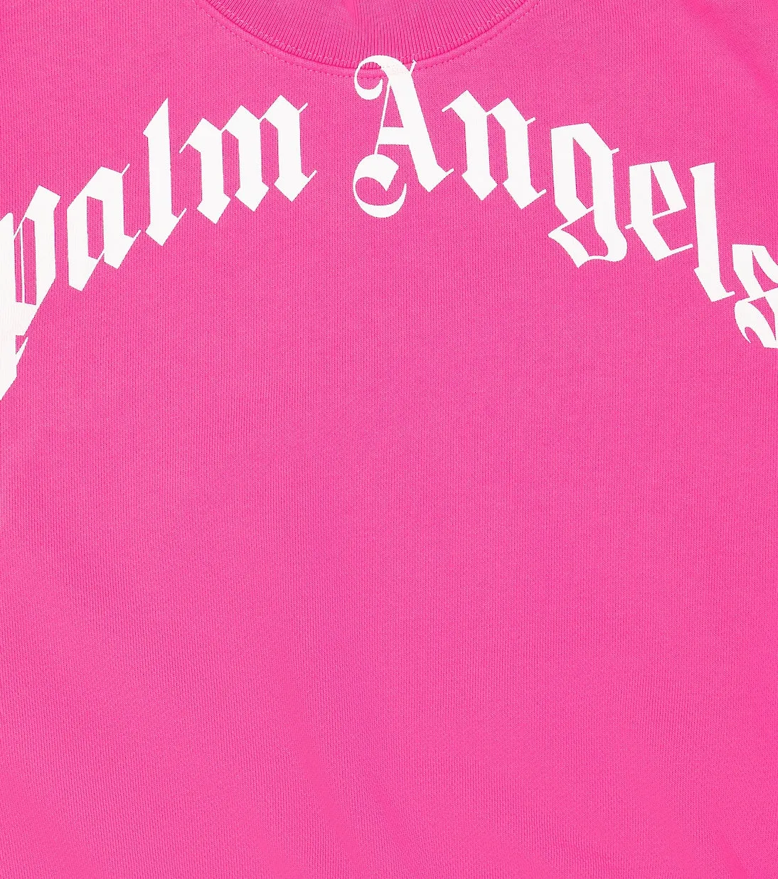 Cotton jersey sweatshirt with Palm Angels Kids logo, pink