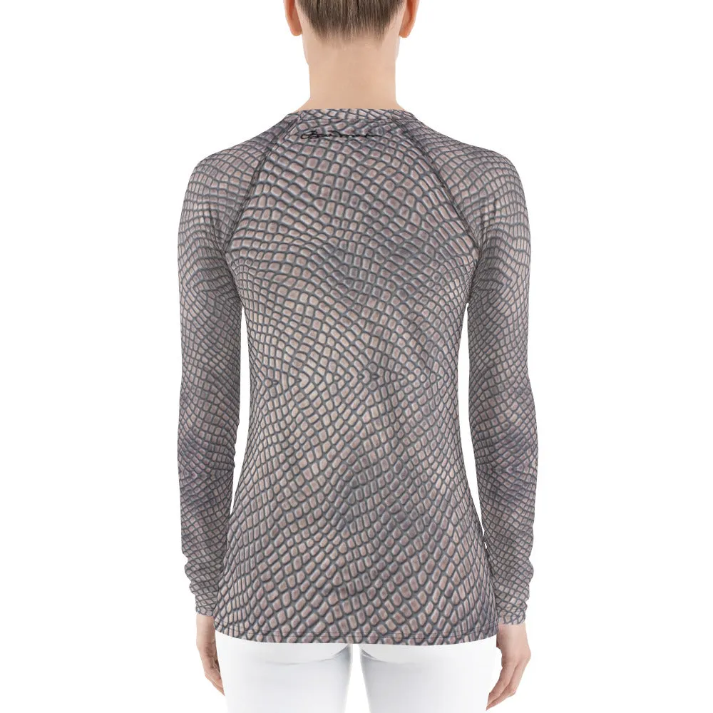 Croc Print Long Sleeve Tops