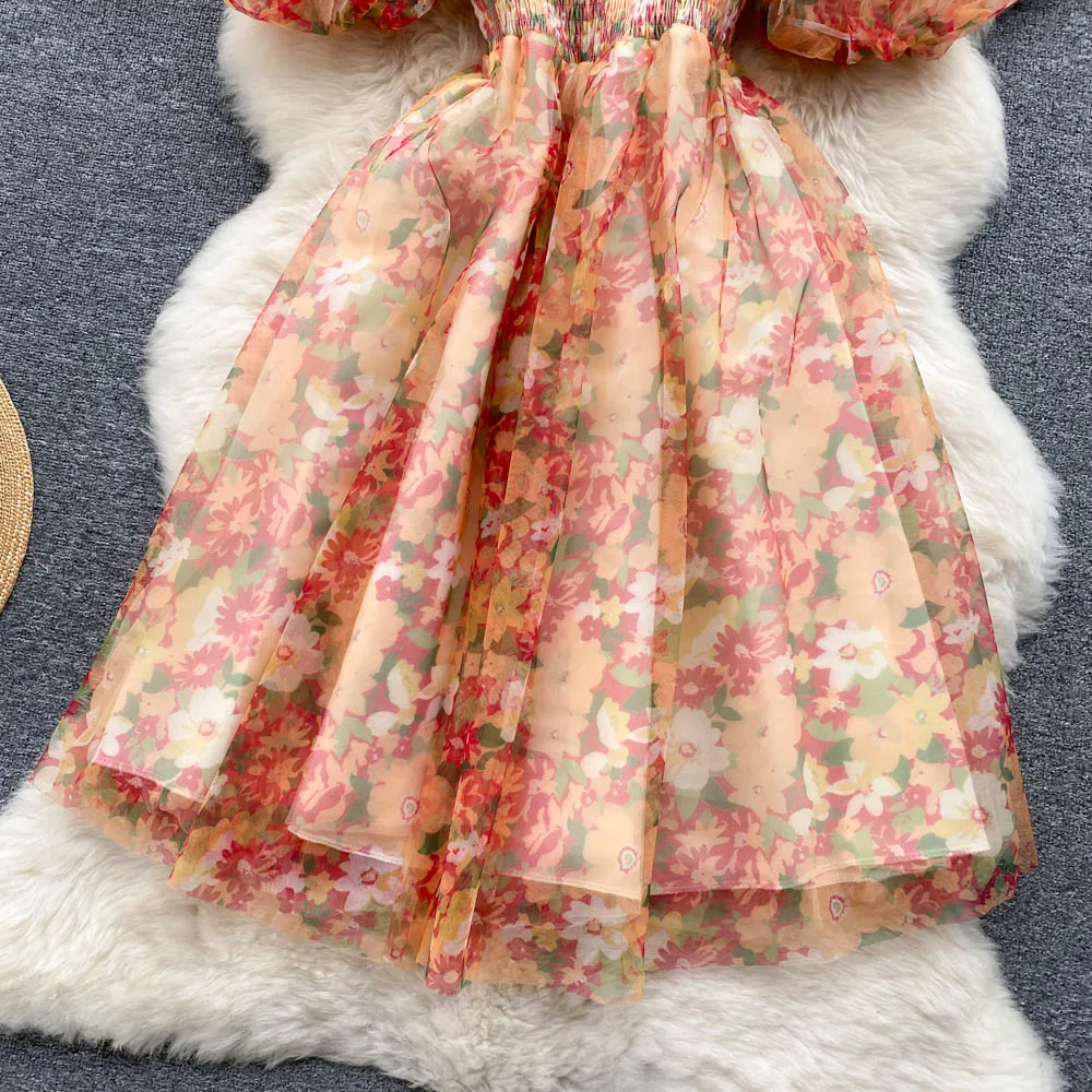 Cute A line floral dress fashion girl dress    S337