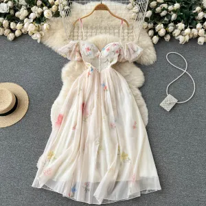 Cute A-line off shoulder dress fashion dress     S143