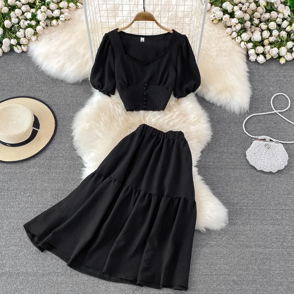 Cute A line two pieces dress fashion dress     S471