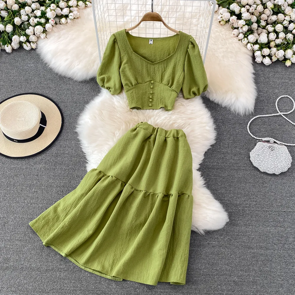 Cute A line two pieces dress fashion dress     S471