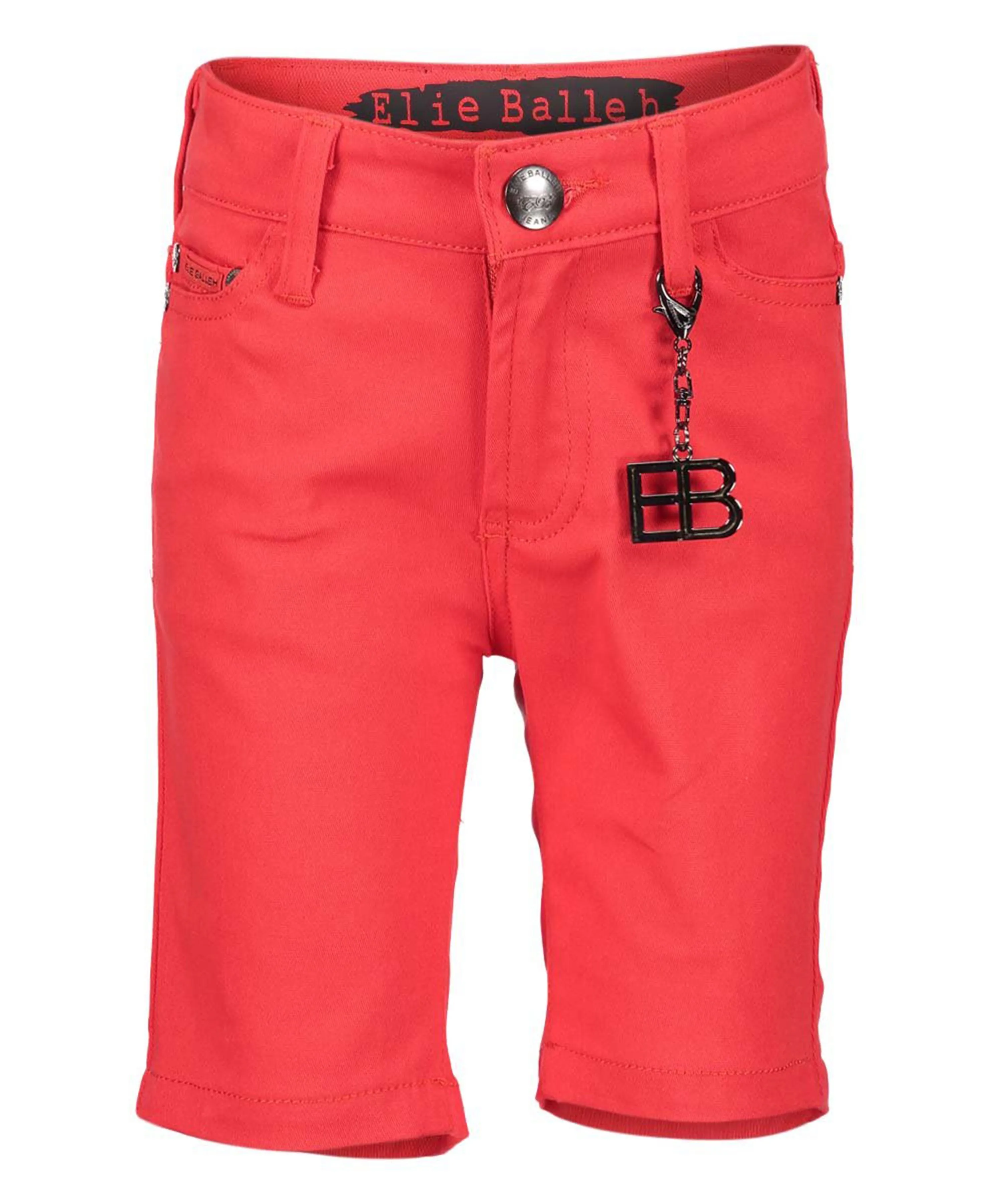 ELIE BALLEH RED COTTON STRETCH 5 Packet Twill Short Pants