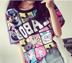 fashion Women's Summer T-Shirt Clothes Shirt  O-neck The letter printing  Free Shipping