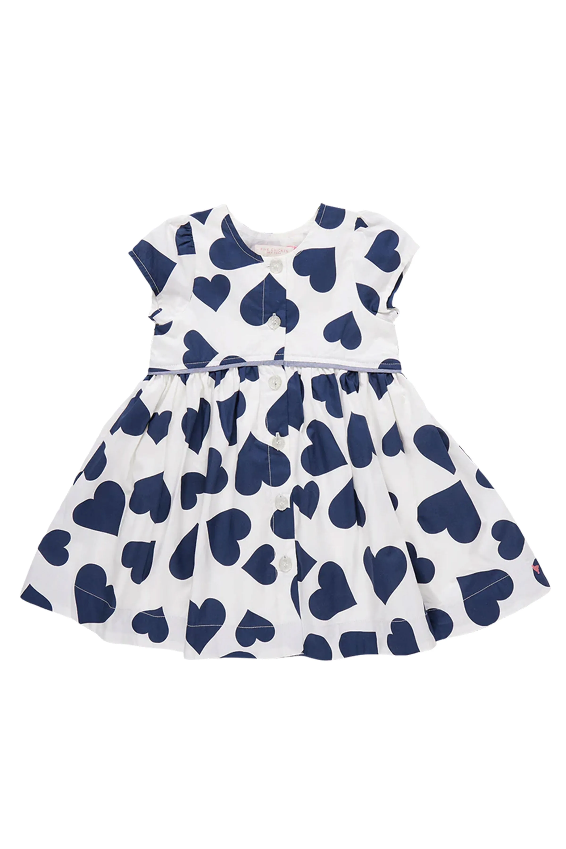 Fatima Dress (Navy Tossed Hearts)