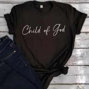 Female Child Of God Christian Cotton Short Sleeve Tee Shirt Tops