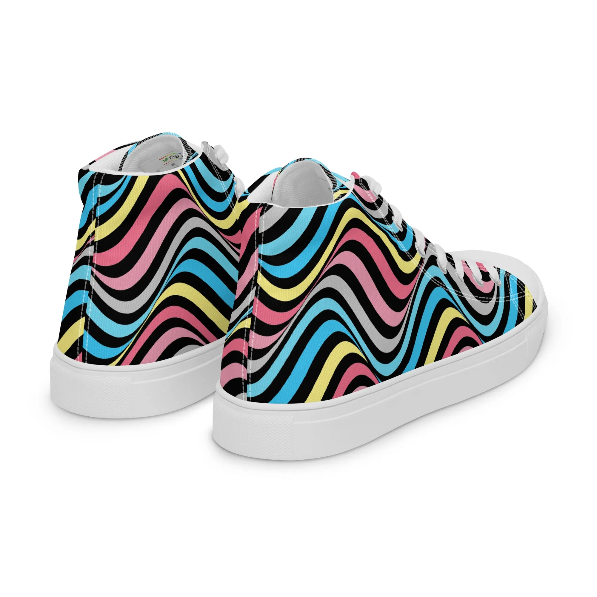 Genderflux Wavey Women’s High Top Canvas Athletic Shoes