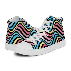 Genderflux Wavey Women’s High Top Canvas Athletic Shoes