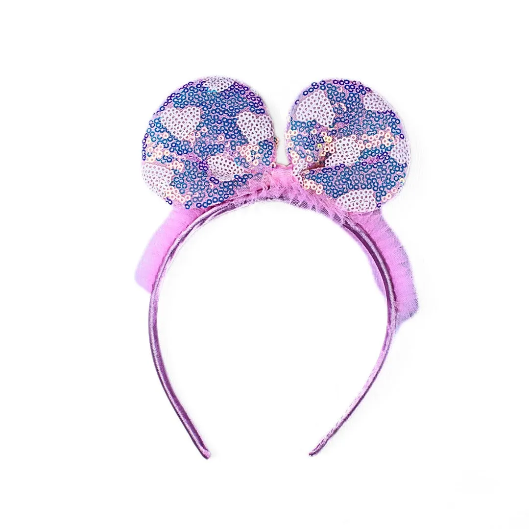 Girls baby pink sequin ear hair band