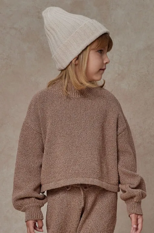 Girls Sweater Rylee   Cru Knit Sweater Heathered Mocha