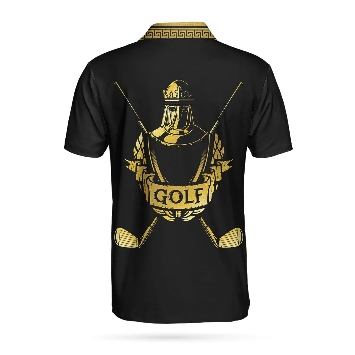 Golf Crusader King Polo Shirt For Golf, Luxury Baroque Pattern Lion Polo Shirt, Best Golf Shirt For Men Coolspod