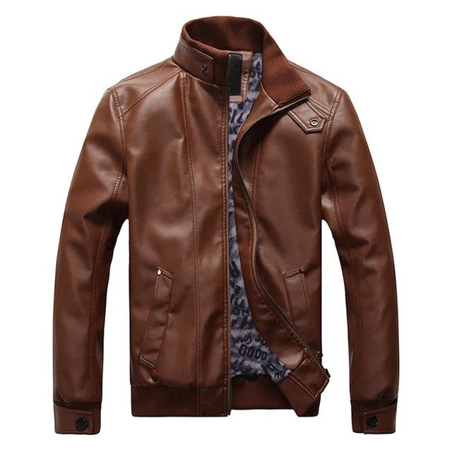 HEE GRAND Fashion Leather Velvet Motorcycle Jacket High Quality Classic Leather