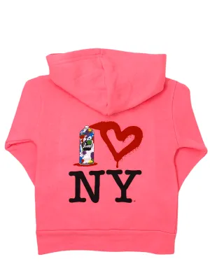 Hoodie | Neon Pink Spray Paint Heart NY | PiccoliNY