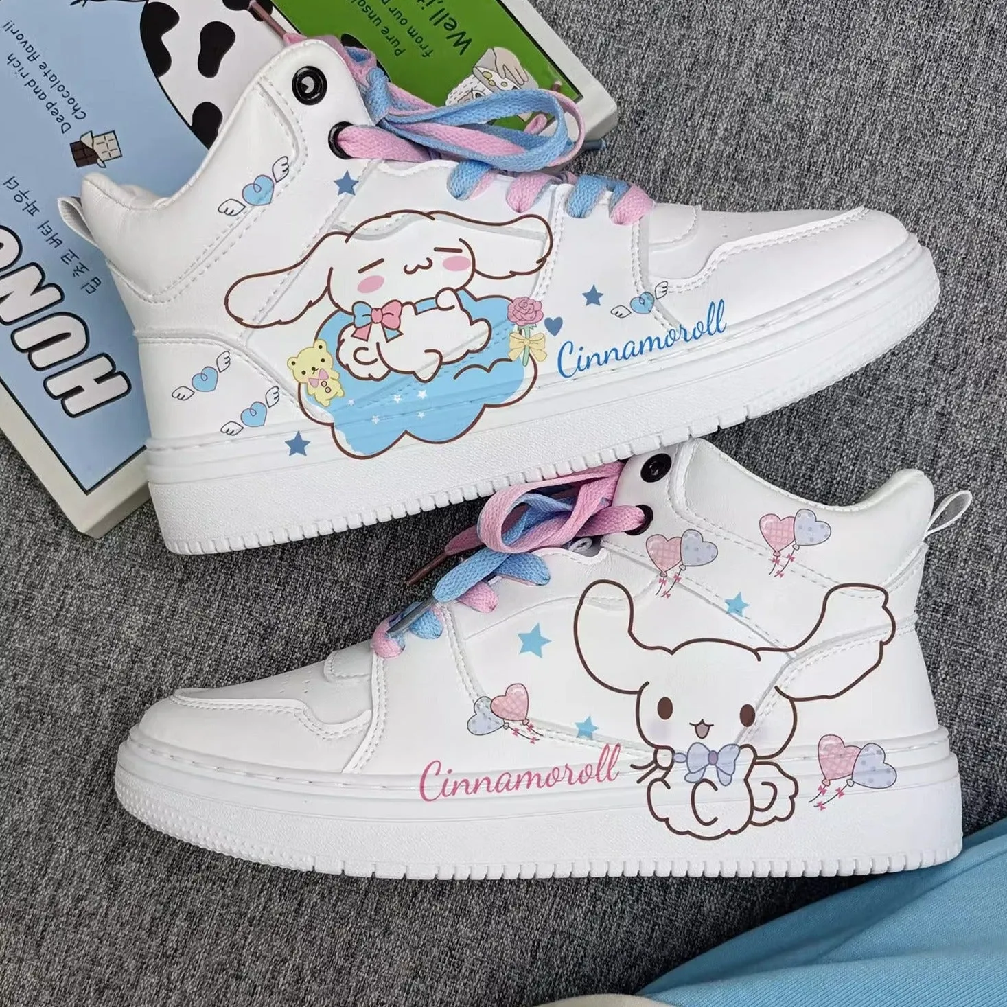 Kawaii Print High-top Sneakers