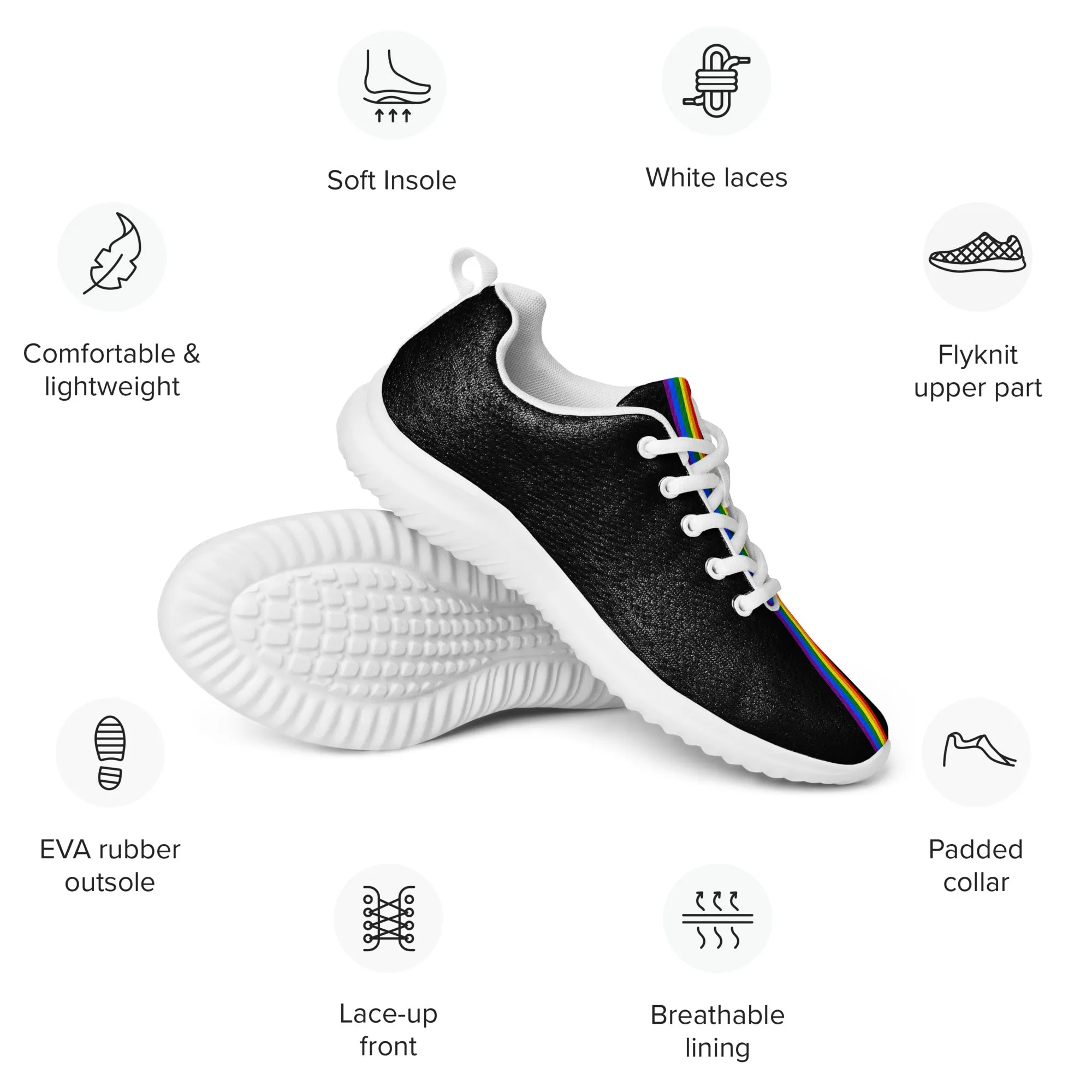 LGBTQ Pride Stripe Men’s Athletic Shoes