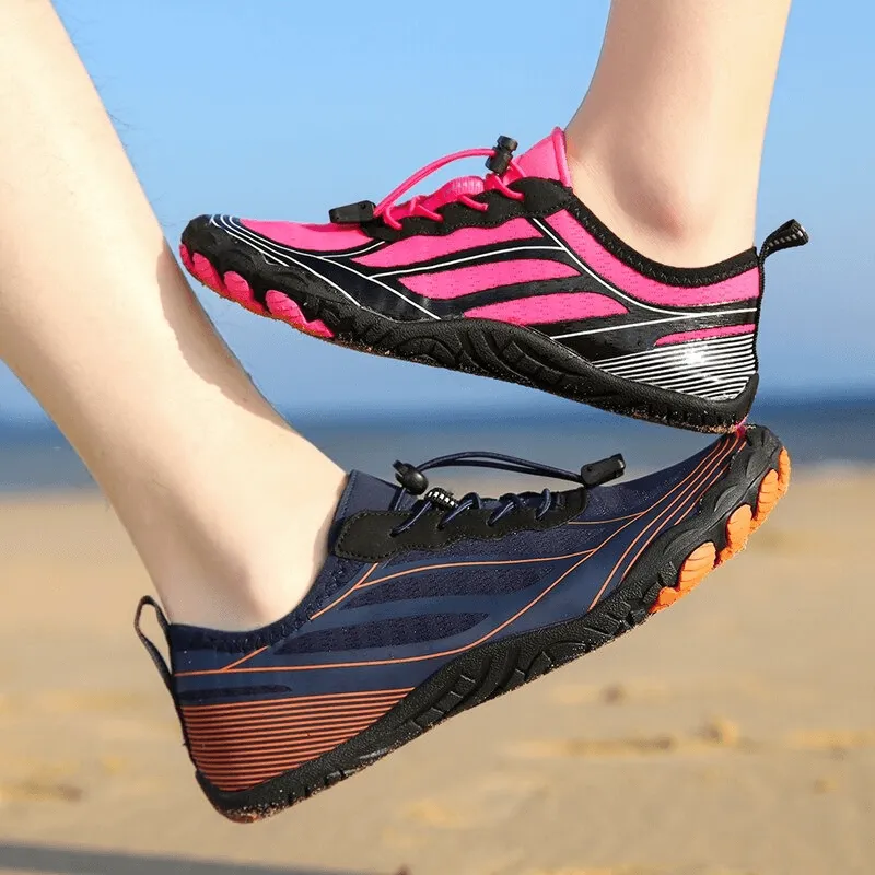 Light Soft Water Shoes with Elastic Lacing / Breathable Beach Sneakers - SF0552