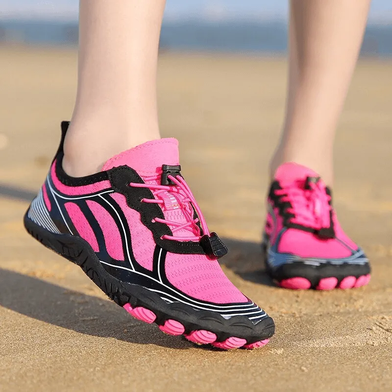 Light Soft Water Shoes with Elastic Lacing / Breathable Beach Sneakers - SF0552