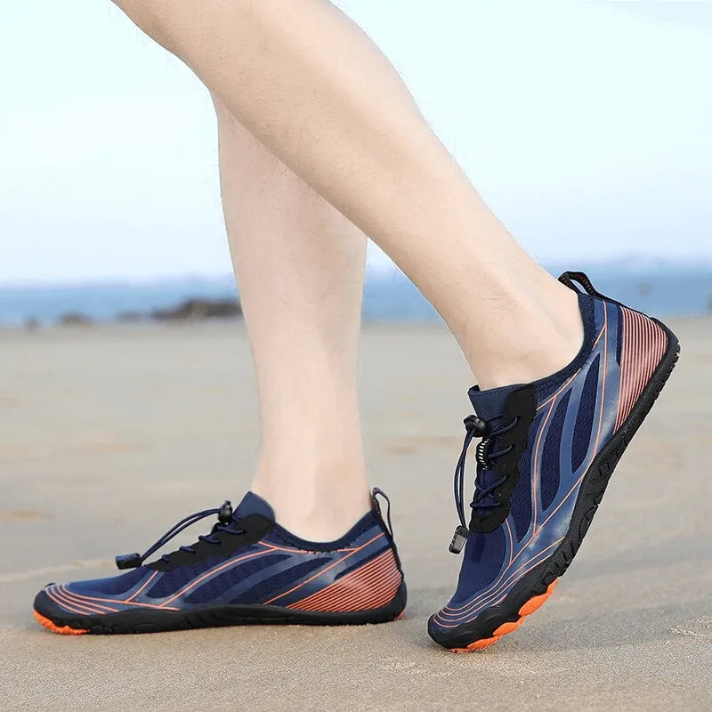 Light Soft Water Shoes with Elastic Lacing / Breathable Beach Sneakers - SF0552