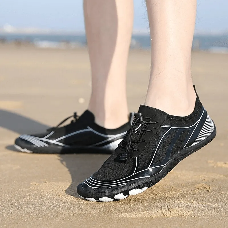 Light Soft Water Shoes with Elastic Lacing / Breathable Beach Sneakers - SF0552