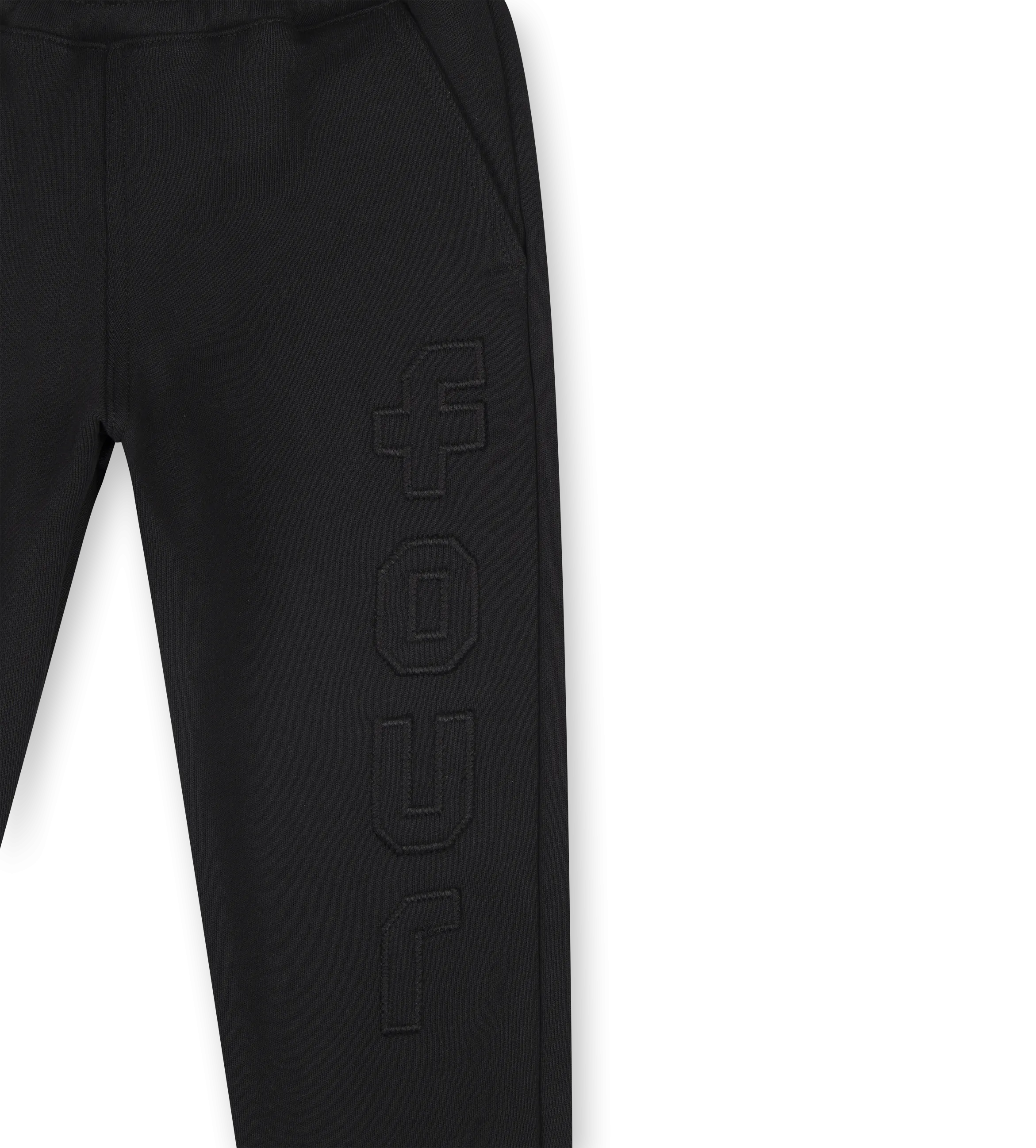 Logo Straight Leg Cuffed Sweatpants Black