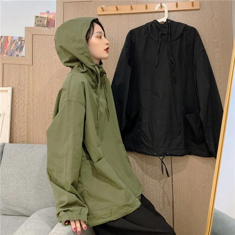 Loose Fit Hooded Trendy Versatile Anorak